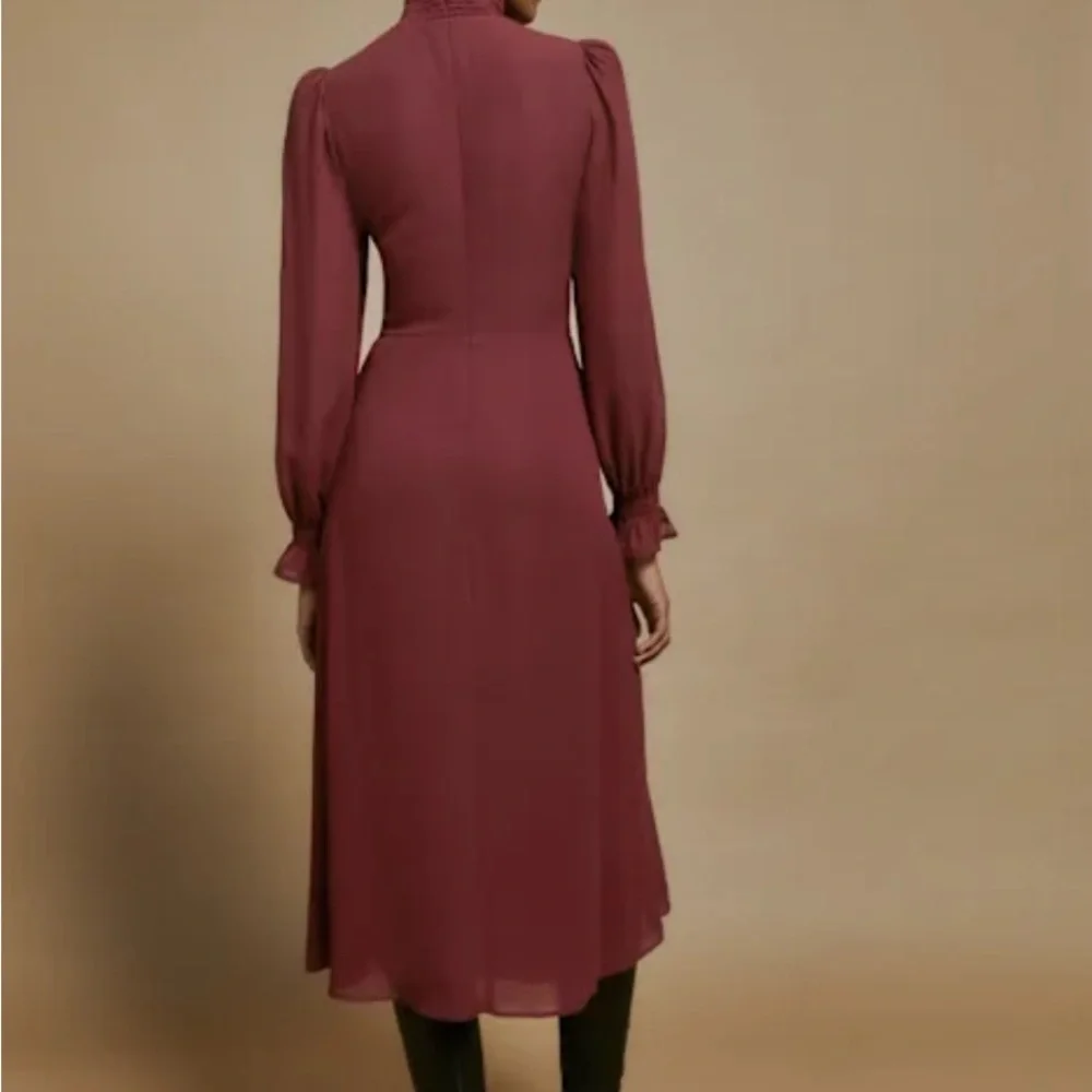 Reformation Deep Red Long Sleeve Dress - Picture 5 of 5
